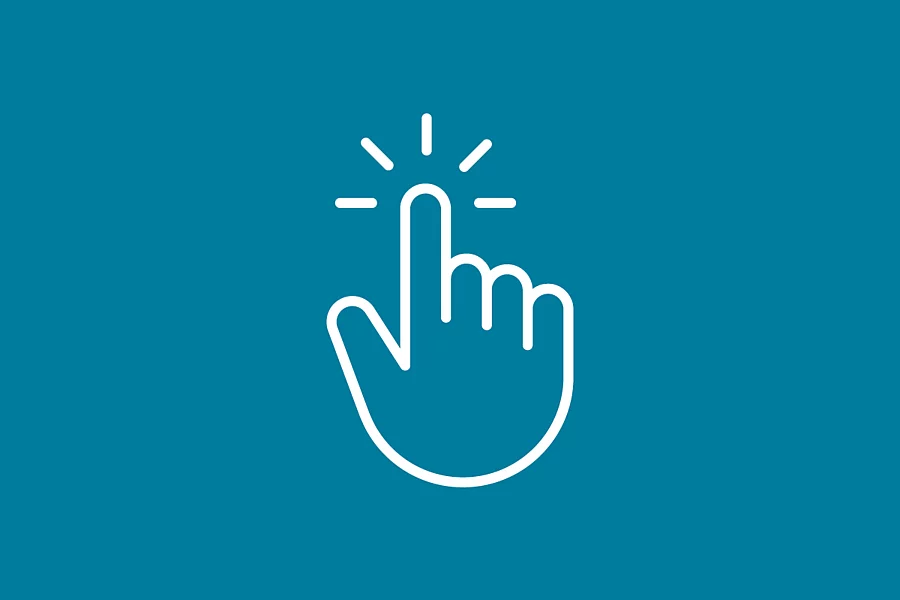 The FES icon shows a white click symbol with a hand and a finger on a blue background.