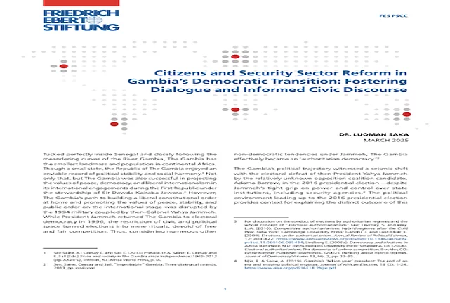 Citizens and Security Sector Reform in Gambia’s Democratic Transition