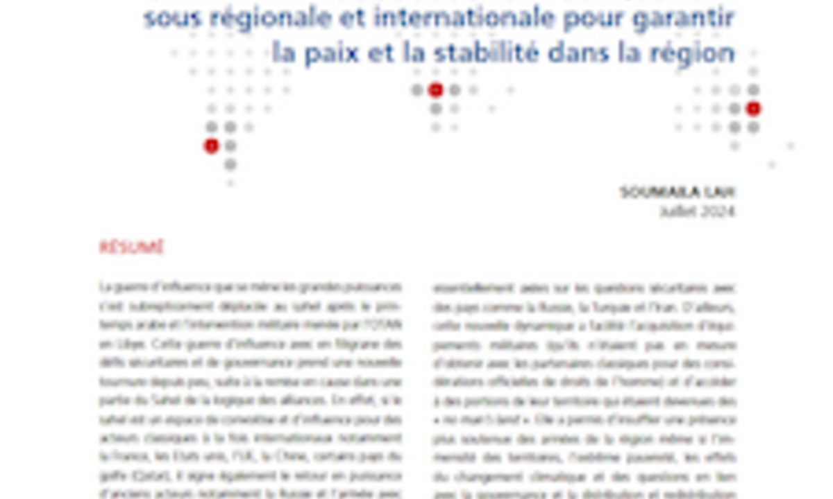 Zoom sur les transformations géopolitiques et les crises au Sahel