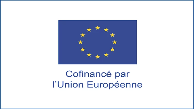 Logo de l'emblème officiel de l'Union européenne, accompagné de la mention en anglais « Cofinancé par l'Union européenne ».