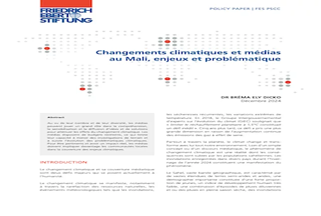 Publication Cover: Changements climatiques et médias au Mali, enjeux et problématique