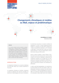 Publication Cover: Changements climatiques et médias au Mali, enjeux et problématique